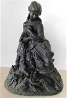Lady with dove, Bronze Sculpture