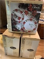 SERVICE FOR 12 NEW GIBSON DISHES IN BOXES