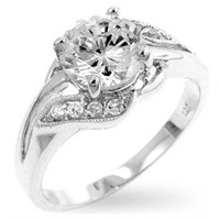 Elegant Round 1.50ct White Sapphire Cluster Ring