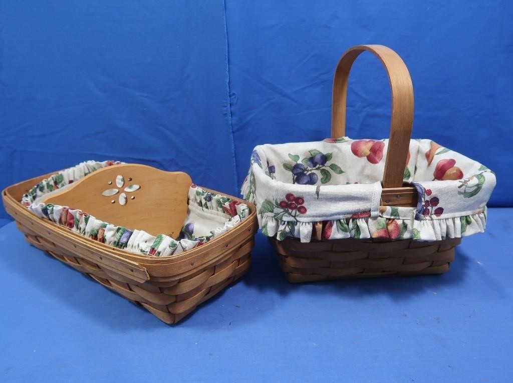 2 Longaberger Baskets w/Liners