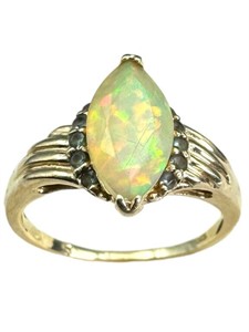 10k, Opal, Green Stone Ring