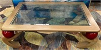 11 - COFFEE TABLE W/ GLASS INSET TOP