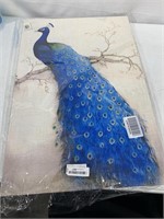 PEACOCK CANVAS ART 20x30IN