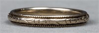 Antique 14K White Gold Ornate Milgrain Band Ring