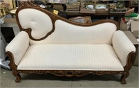 Wood Framed Ivory Upholstered Sofa