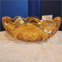 Vintage Amber Hobstar Bowl