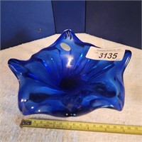 Vintage Blue Bowl - appears to be a Czech tag