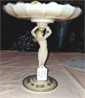 Vintage Art Deco Nude Figure Glass Dish