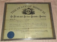 Vintage 1871 Missouri Land Contract
