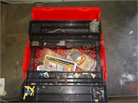 Plastic Tool Box 19"L w/ elect. supplies