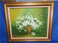 Oil on Canvas Daisy Basket