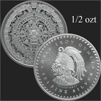 1/2oz .999 Silver GSM Aztec Round