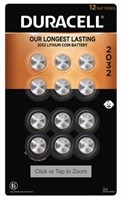 Duracell Lithium 2032 Coin Batteries 12-count