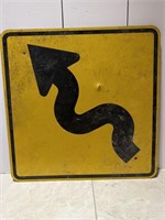 Construction Metal Sign, Winding Road 30in x 30in