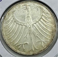 1973 Silver Germany 5 Mark Coin