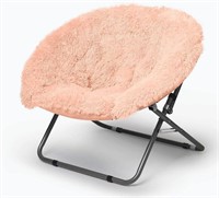 Urban Shop Mongolian Faux Fur  Saucer Chair, Blush