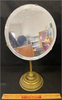 NICE ANTIQUE BRASS BEVELLED SHAVING MIRROR