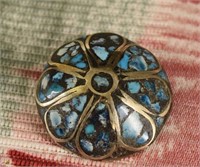 Turquoise Mosaic Southwestern Button