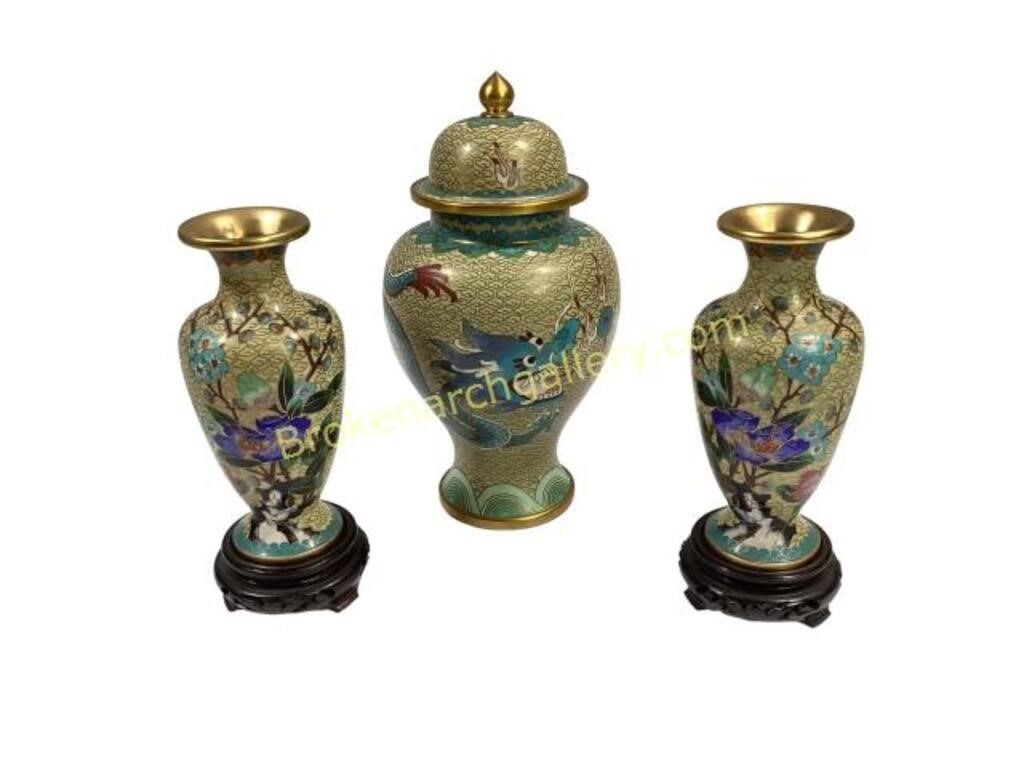 Three Pieces Contemporary Cloisonne