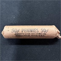 (1) Roll Wheat Pennies - Unsearched