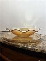 FLORA GOLD PLATTER BOWL