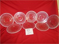 8- HOBNAIL DESSERT PLATES