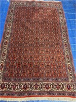 Hand Knotted Persian Bijar Rug 4.4x7 ft
