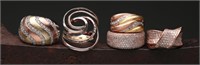 Sterling Silver Multi-Toned Rings - 38.93g