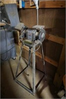 Craftsman bench grinder on stand with light