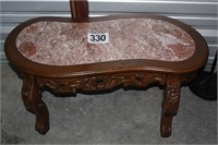 (1) Marble Top Ornate End Table (20"Deep x 41"