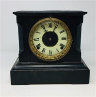 slate manle clock - keywind with pendulum