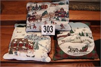 (3) Christmas Themed Decorative Pillows (Rm 7)