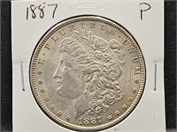1887 Silver Morgan Dollar Coin