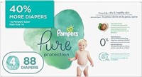 88-Pk Pampers Diapers Size 4, Pure Protection