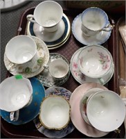 STAFFORDSHIRE & SHELLEY CUPS AND SAUCERS