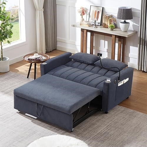 kejector Pull Out Sofa Bed, 3 in 1 Convertible Sl