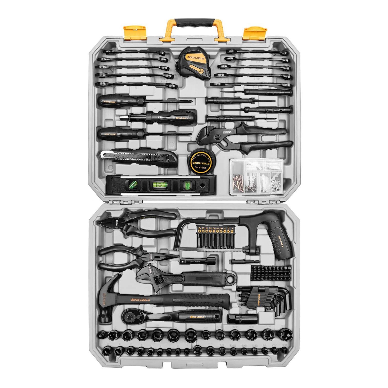 DEKOPRO 218-Piece General Household Hand Tool kit