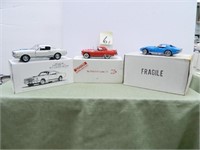 (3) Danbury Mint Cars - 1965 Shelby Mustand,