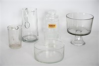 Vintage Glass Trifle, Pitcher,  Apothecary Jars