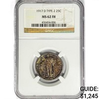 1917-D Standing Liberty Quarter NGC MS62 FH Type