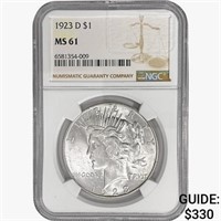 1923-D Silver Peace Dollar NGC MS61