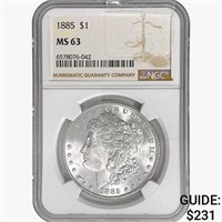 1885 Morgan Silver Dollar NGC MS63