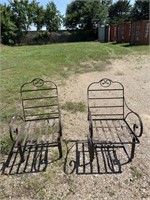 2 Vintage Wrought Iron Patio Chairs