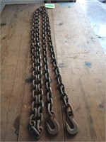 14 ft 3/16" chain with 2 hooks