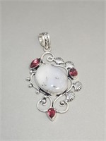 925 Sterling Silver Pendant- Dendrite Opal