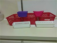 3 red baskets, 2 sets white baskets ,2 purple  &