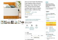 W5325  Zinus Green Tea Memory Foam Mattress King