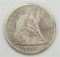 1850-0 SEATED LIBERTY SILVER DOLLAR