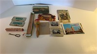 Older Post Cards, Photos, Oriental Fan, Etc