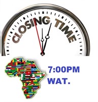 AFRICA - AUCTION CLOSING TIME - 7:00PM (07-27